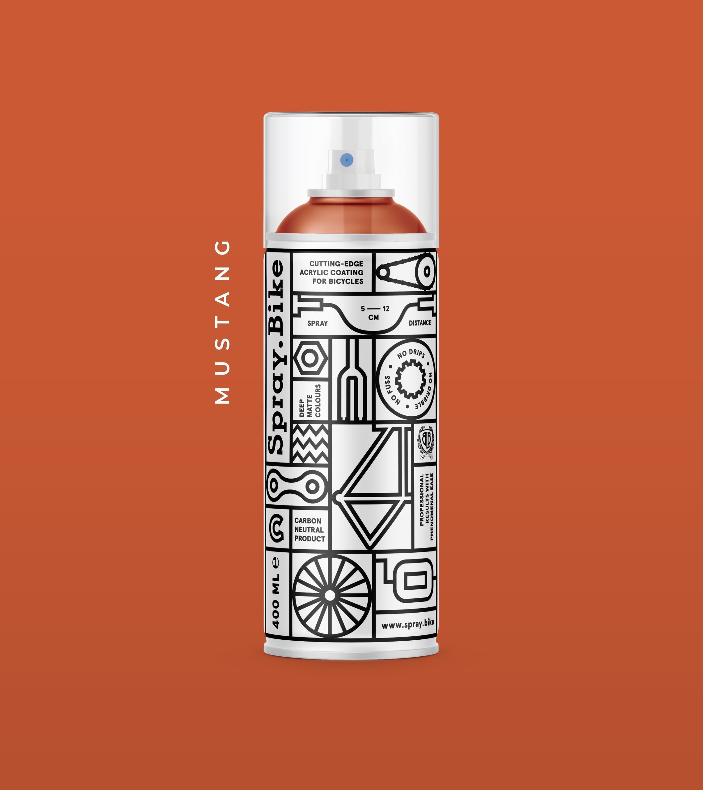 Aerosoolvärv SPRAY.BIKE POP COLLECTION - MUSTANG 400ml - Pilt 2
