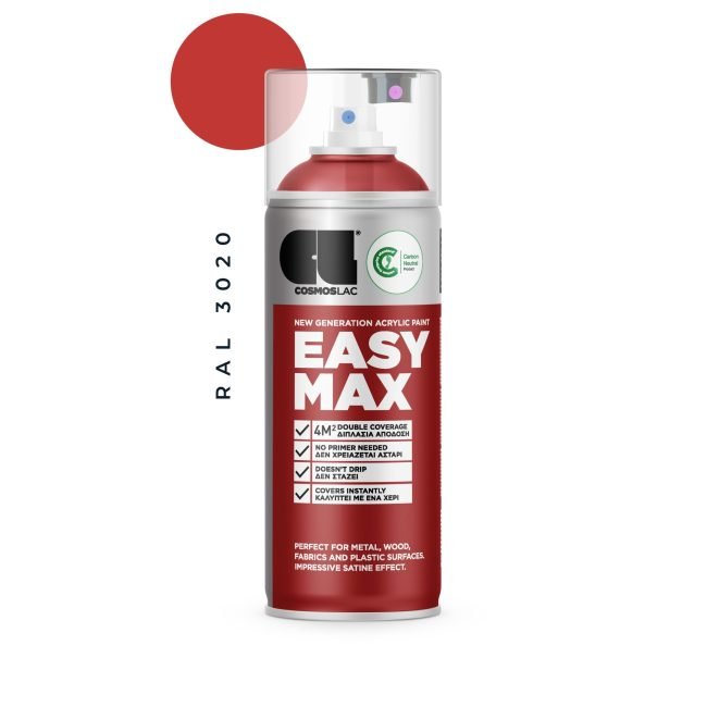 Aerosoolvärv EASY MAX – RAL 3020 RED 400ml